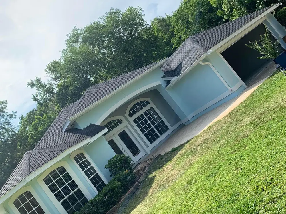 Blue painted home exterior in the Superior project archive